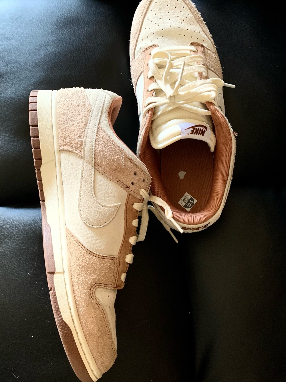 Nike Low-Top Dunk Sneakers in Cream and Light Brown